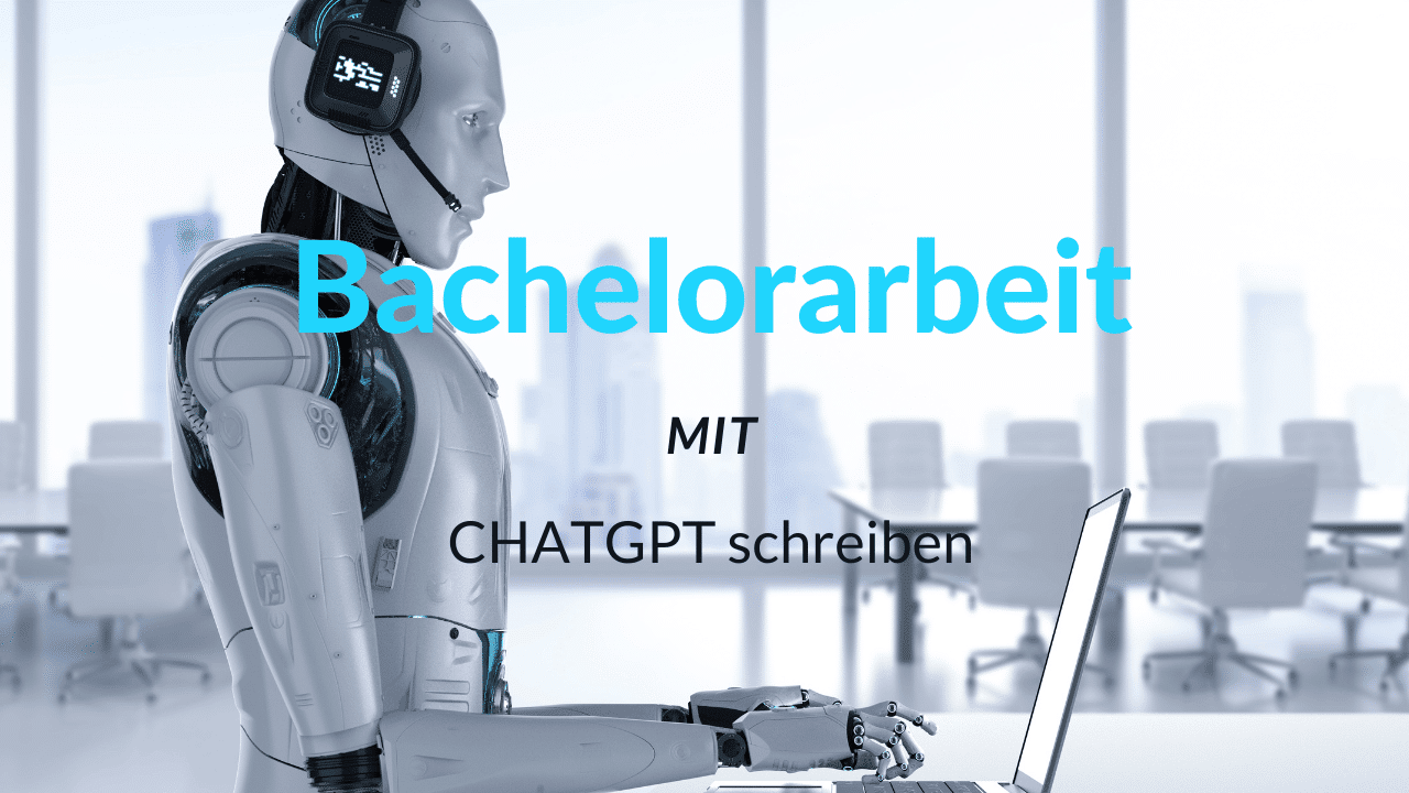 Bachelorarbeit mit ChatGPT schrieben. Vor und Nachteile. Auf dem Bild ist ein Roboter zu sehen, der was am Laptop tippt.