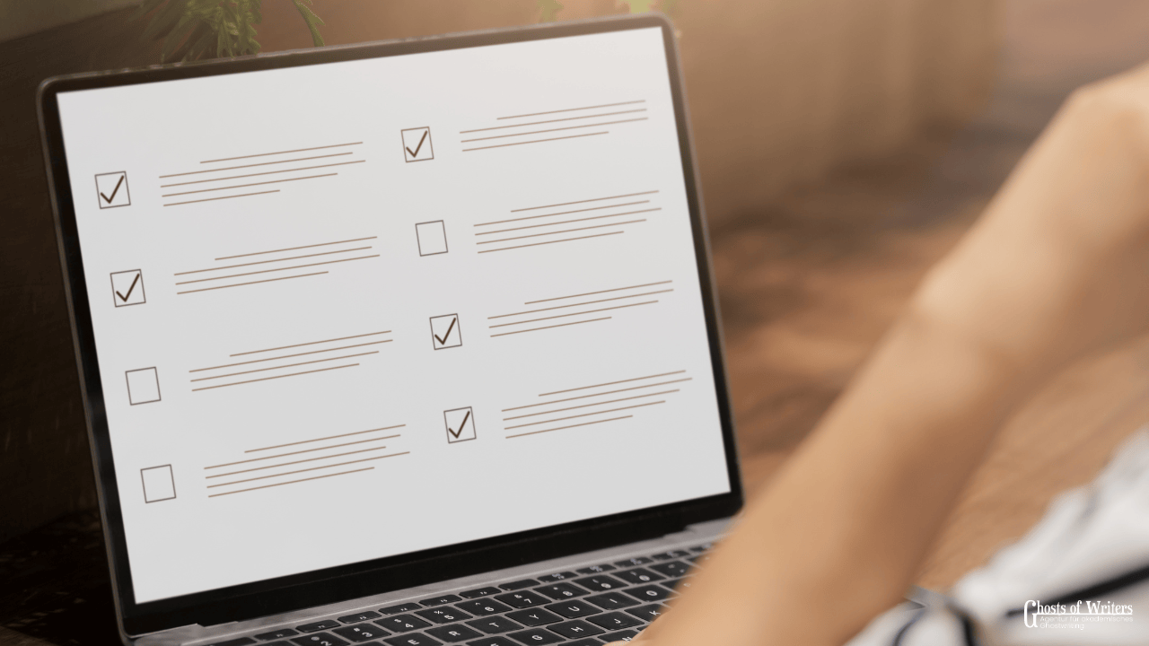 Ghostwriter Online Klausur- man sieht eine Prüfung auf dem laptop