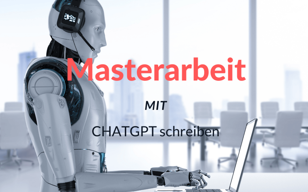 Vor- und Nachteile Masterarbeit mit ChartGPT schreiben. Hier ist ein Roboter am schreiben.
